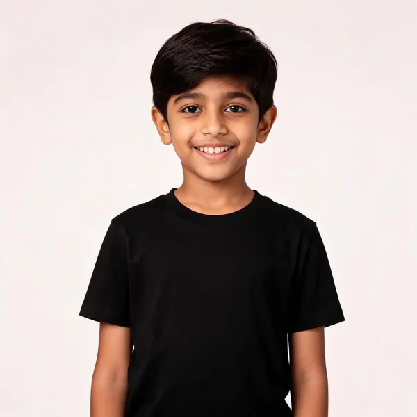 Black_Cotton_Regular_Fit_T-Shirt_For_Kids