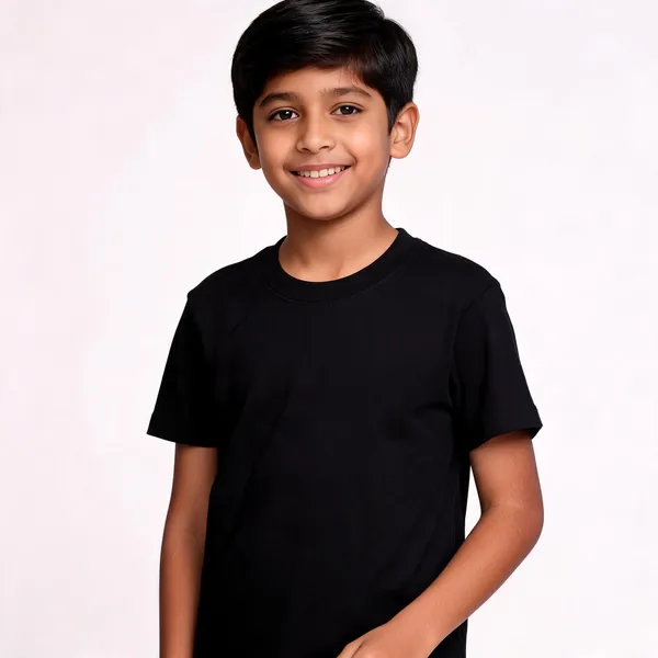 Black_Cotton_Regular_Fit_T-Shirt_For_Kids