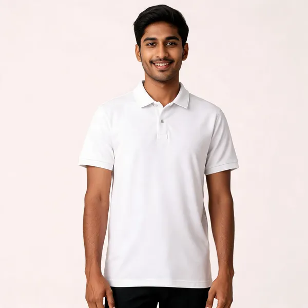 White_Cotton_Regular_Fit_Polo_T-Shirt_For_Men