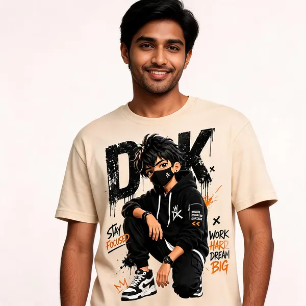 Cream_Cotton_Graphic_Print_Regular_Fit_T-Shirt_For_Men