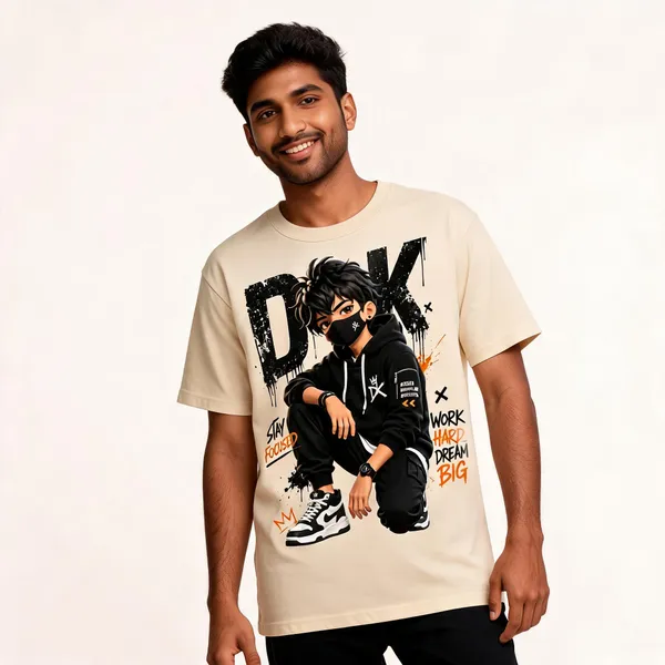 Cream_Cotton_Graphic_Print_Regular_Fit_T-Shirt_For_Men