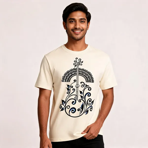 Cream_Cotton_Graphic_Print_Regular_Fit_T-Shirt_For_Men