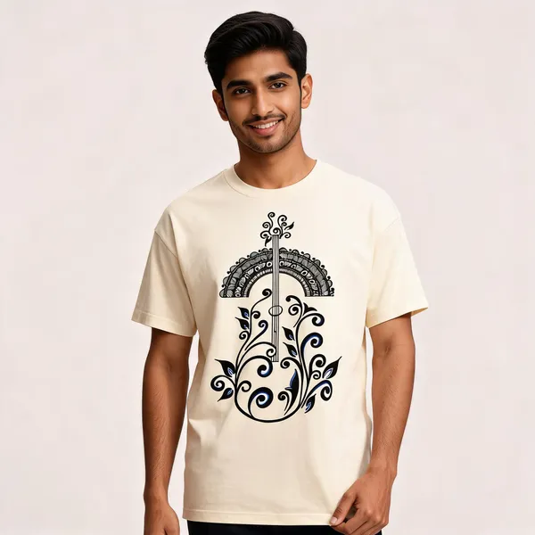 Cream_Cotton_Graphic_Print_Regular_Fit_T-Shirt_For_Men