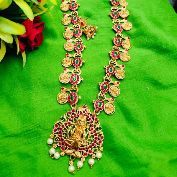 Gold_Alloy_Matte_Finish_Temple_Style_Haram_For_Women