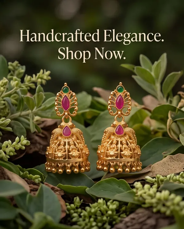 Gold_Alloy_Pink_Green_Stone_Peacock_Jhumka_Earrings_For_Women