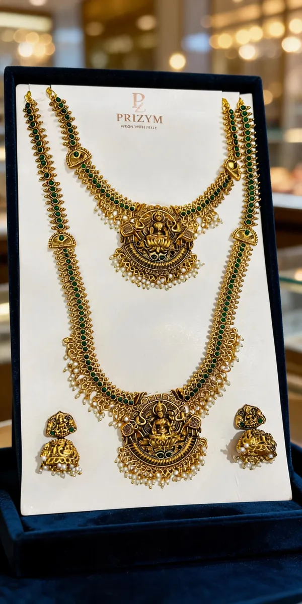 Gold_Alloy_Green_Stone_Temple_Style_Necklace_Set_For_Women
