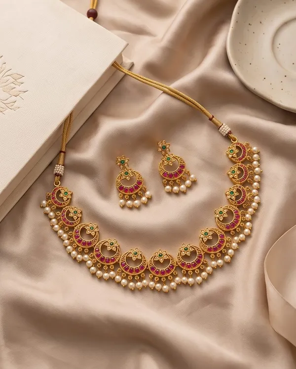 Gold_Alloy_Pink_Stone_Traditional_Necklace_Set_For_Women