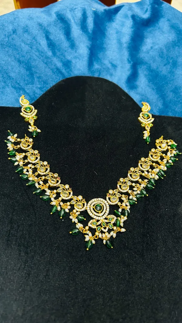 Gold_Alloy_Green_White_Stone_Traditional_Necklace_Set_For_Women