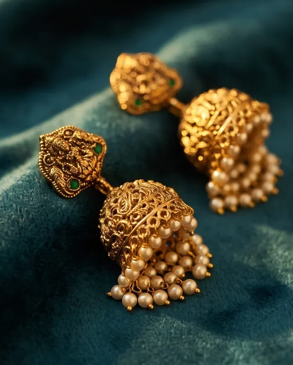 Gold_Alloy_Green_Stone_Temple_Style_Necklace_Set_For_Women