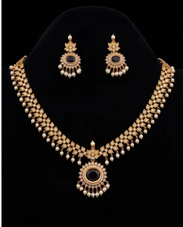 Gold_Alloy_Kundan_Black_Stone_Necklace_Set_For_Women