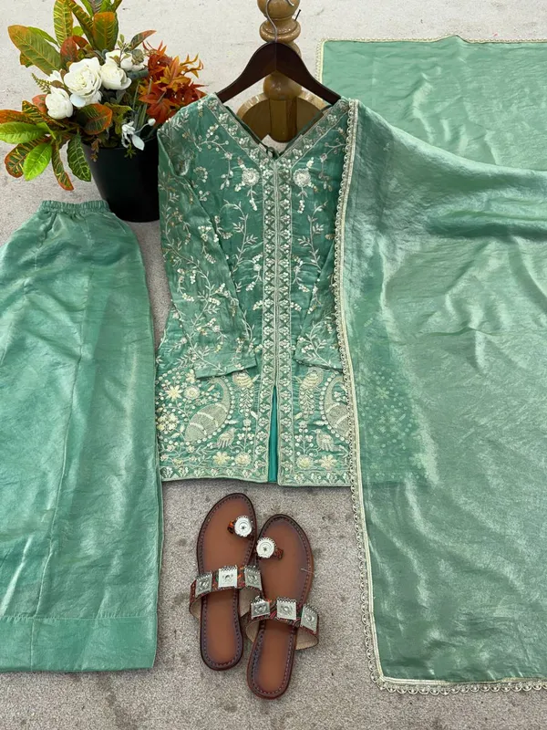 Green_Velvet_Embroidered_Sharara_Suit_Set_for_Women
