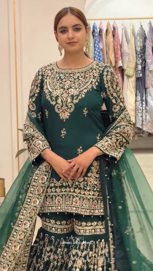 Green_Embroidered_Sharara_Suit_Set_for_Women