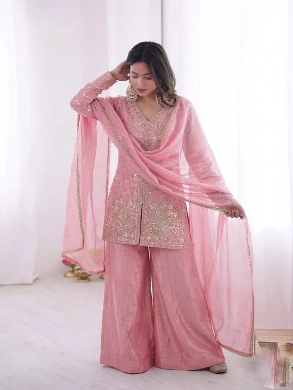 Pink_Embroidered_Sharara_Set_For_Women