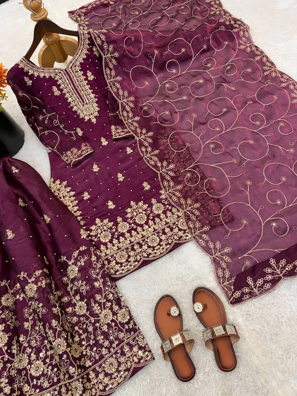 Purple_Embroidered_Sharara_Suit_Set_For_Women