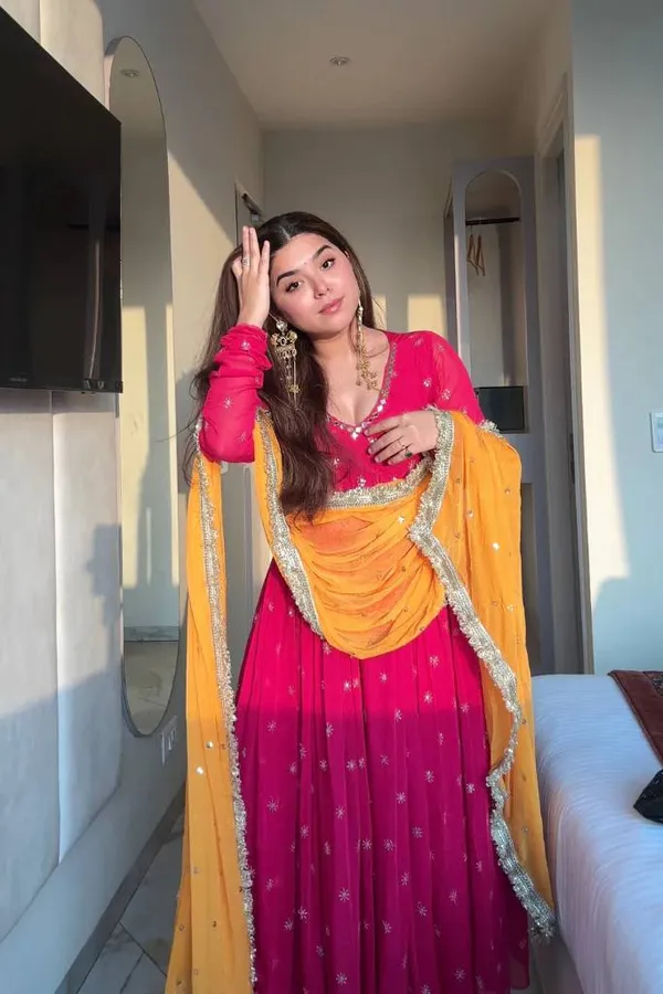 Pink_Embellished_Anarkali_Set_With_Yellow_Dupatta_for_Women