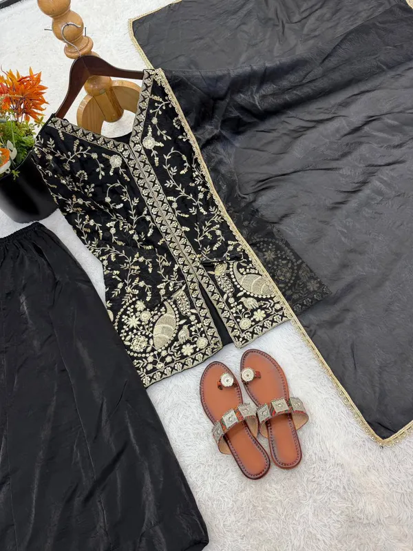 Black_Embroidered_Sharara_Suit_Set_For_Women