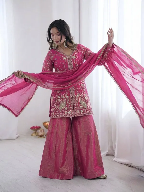 Pink_Embroidered_Kurta_Sharara_Set_With_Dupatta_for_Women
