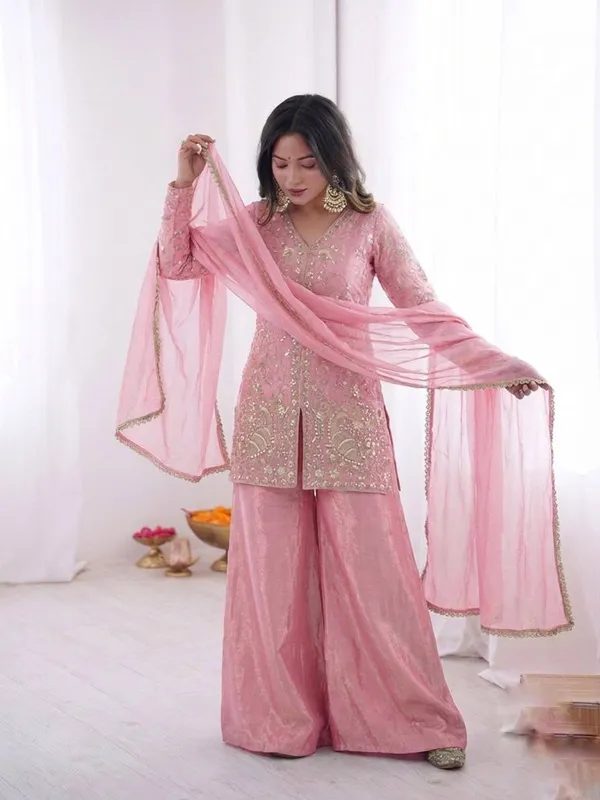 Pink_Embroidered_Sharara_Set_For_Women