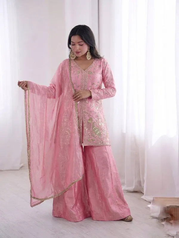 Pink_Embroidered_Sharara_Set_For_Women