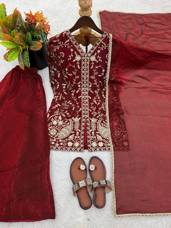 Maroon_Embroidered_Ethnic_Sharara_Suit_Set_for_Women