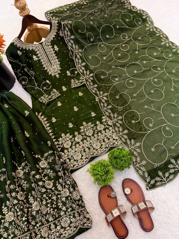 Green_Embroidered_Sharara_Suit_Set_for_Women