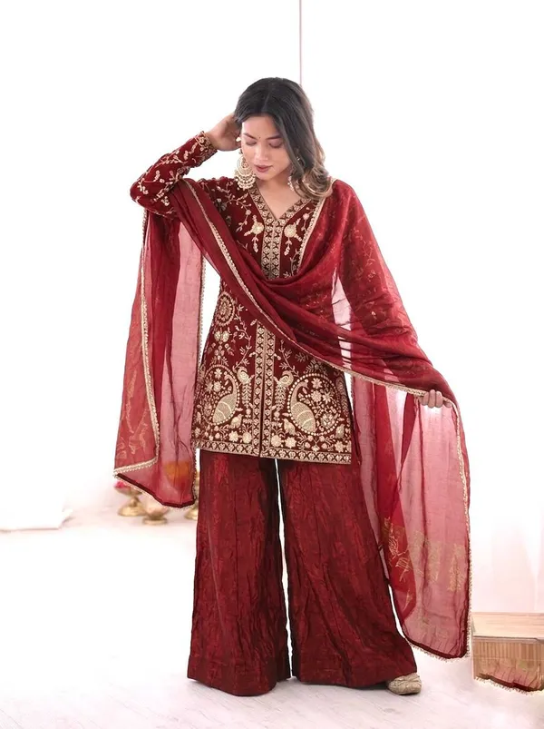 Maroon_Embroidered_Ethnic_Sharara_Suit_Set_for_Women