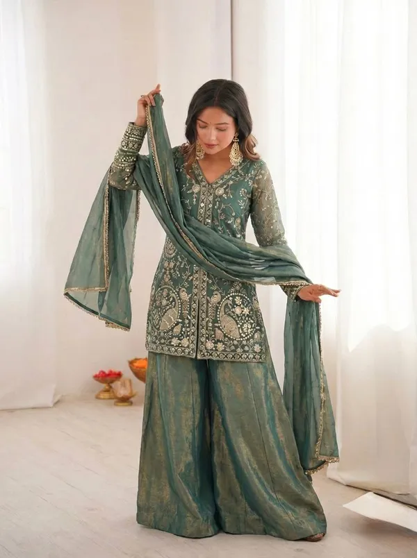 Green_Embroidered_Sharara_for_Women