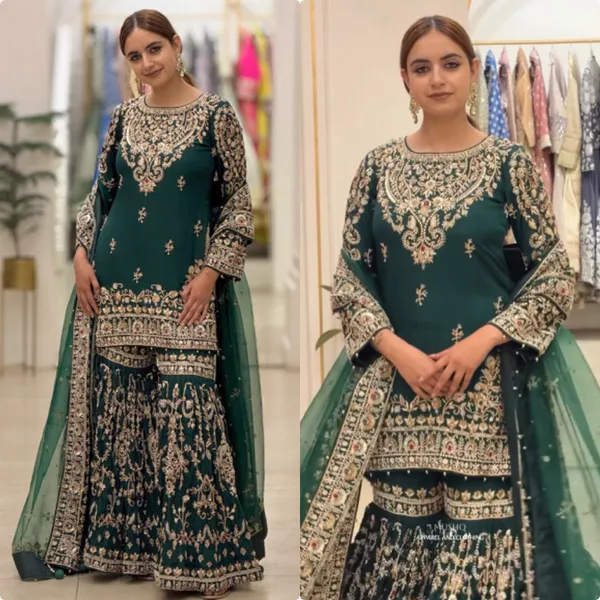 Green_Embroidered_Sharara_Suit_Set_for_Women