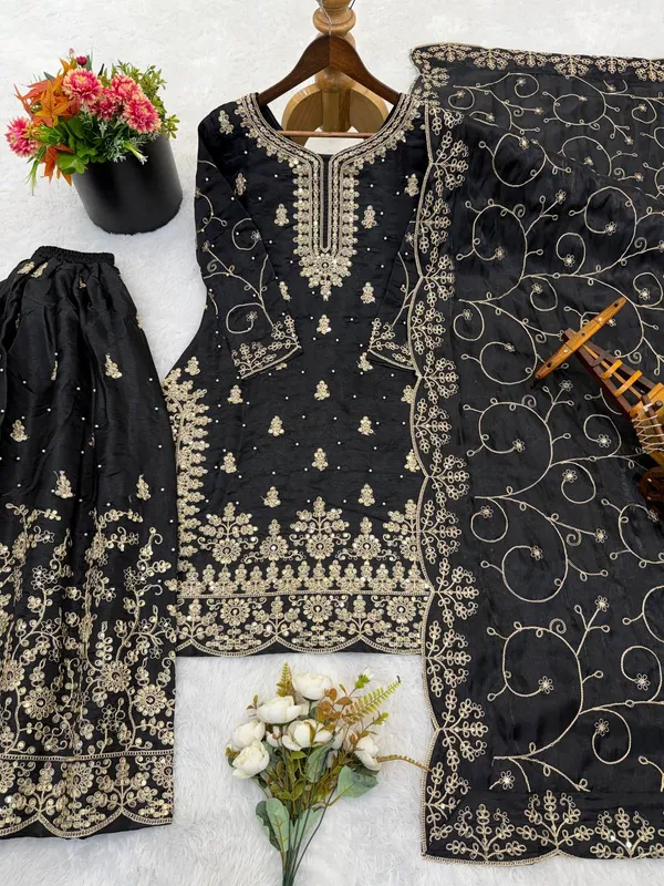 Black_Embroidered_Sharara_Suit_Set_for_Women