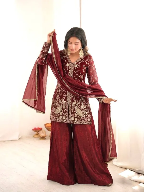Maroon_Embroidered_Ethnic_Sharara_Suit_Set_for_Women