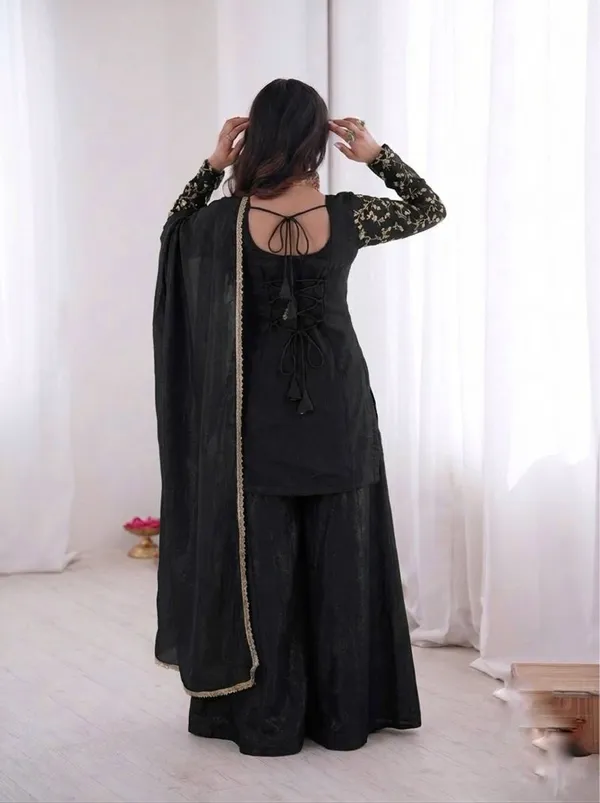 Black_Embroidered_Sharara_Suit_Set_For_Women