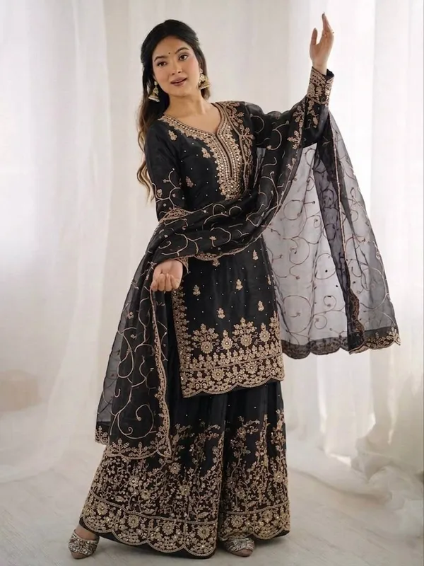 Black_Embroidered_Sharara_Suit_Set_for_Women