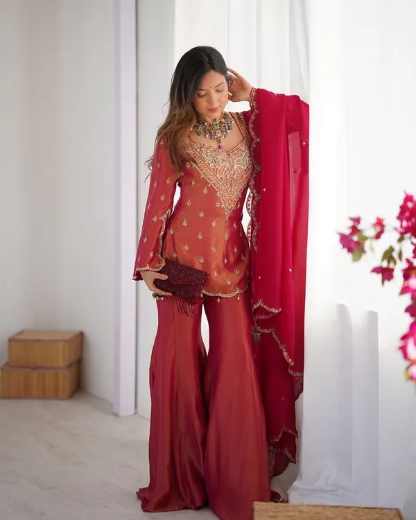 Maroon_Embroidered_Sharara_Suit_Set_for_Women