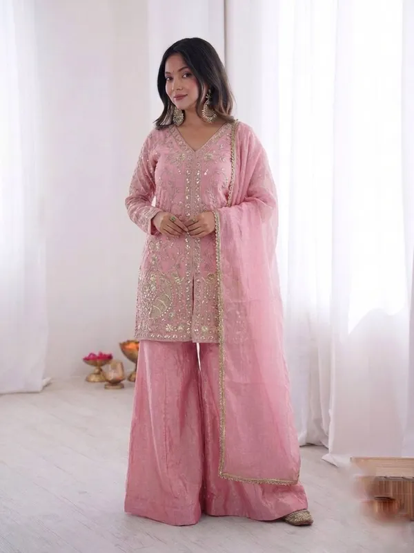 Pink_Embroidered_Sharara_Set_For_Women