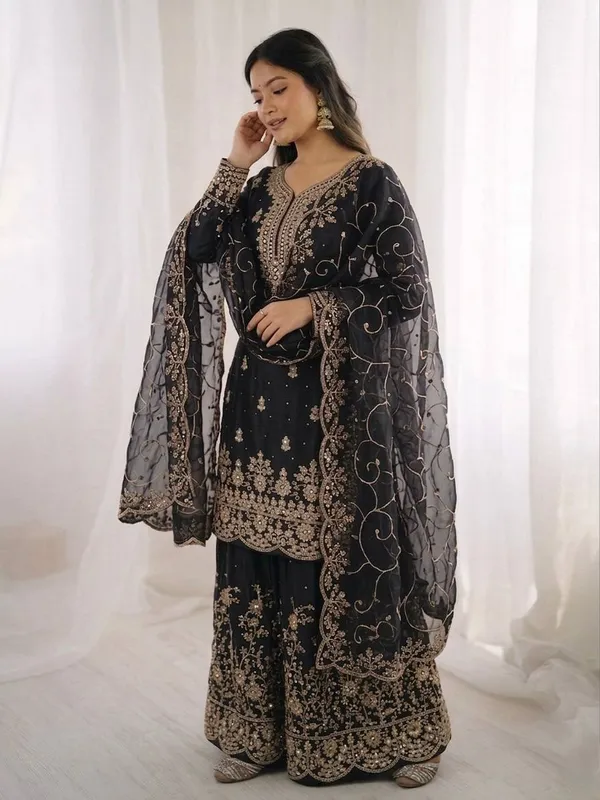 Black_Embroidered_Sharara_Suit_Set_for_Women