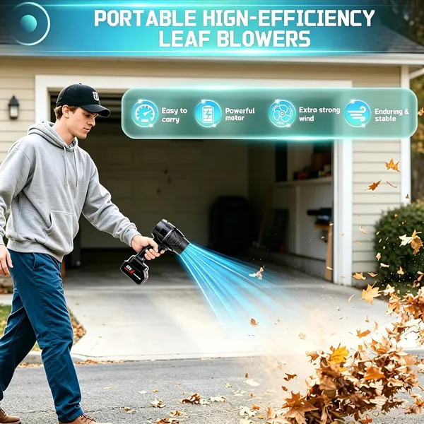 NextTech_Black_48V_Cordless_Handheld_Leaf_Blower_-_Lightweight_Battery_Powered_Blower_for_Garden,_Yard,_Patio_&_Outdoor_Cleaning