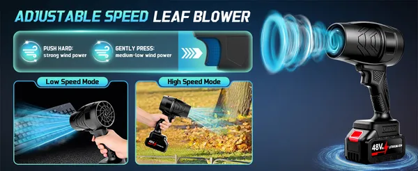 NextTech_Black_48V_Cordless_Handheld_Leaf_Blower_-_Lightweight_Battery_Powered_Blower_for_Garden,_Yard,_Patio_&_Outdoor_Cleaning