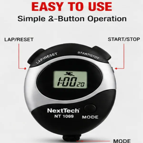 NextTech_NT_1069_Digital_Stopwatch_Timer_with_Large_LCD_Display,_Clock,_Date_&_Alarm_-_Handheld_Sports_Stop_Watch_for_Coaches,_Runners,_Referees,_Gym_&_Kids_Training