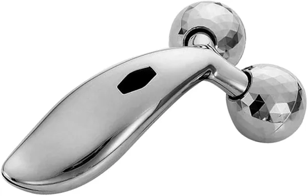 NextTech_Silver_Double_Ball_Facial_and_Body_Massage_Roller_-_Handheld_Manual_Massager_for_Face,_Neck_&_Full_Body_Relaxation
