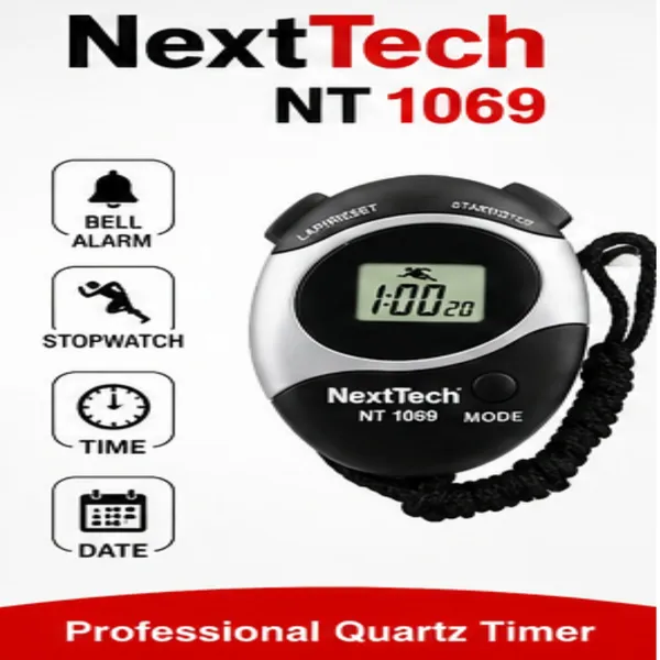 NextTech_NT_1069_Digital_Stopwatch_Timer_with_Large_LCD_Display,_Clock,_Date_&_Alarm_-_Handheld_Sports_Stop_Watch_for_Coaches,_Runners,_Referees,_Gym_&_Kids_Training