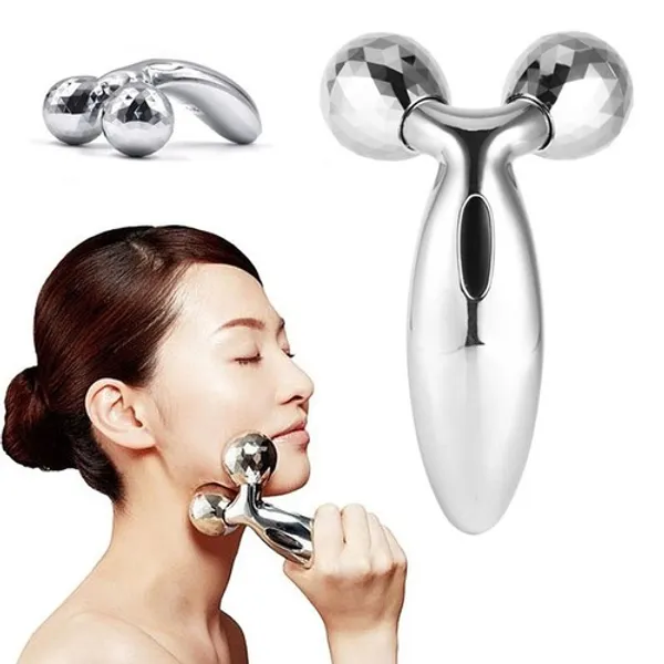 NextTech_Silver_Double_Ball_Facial_and_Body_Massage_Roller_-_Handheld_Manual_Massager_for_Face,_Neck_&_Full_Body_Relaxation