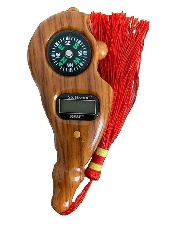 NextTech_Wooden_Finish_Compass_Digital_Clock_Car_Hanging_Ornament_-_Rear_View_Mirror_Accessory_with_Time_&_Direction_Display_for_Car_Interior_Decor