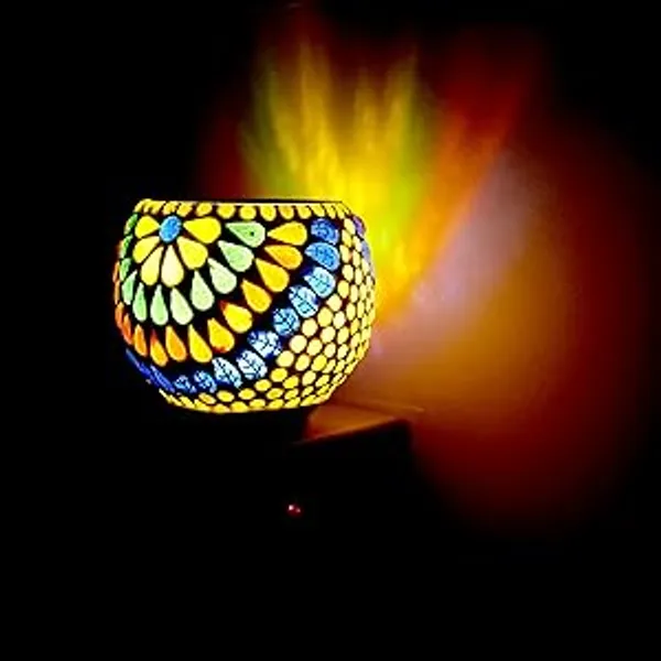 NextTech_Mosaic_Floral_Pattern_Plug-In_Night_Lamp_-_Decorative_LED_Wall_Light_for_Bedroom,_Hallway_&_Home_Ambience