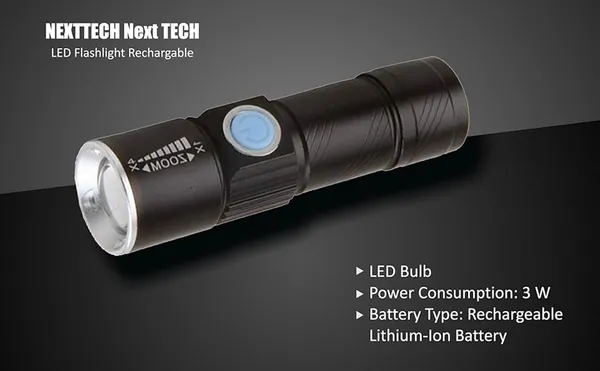 NextTech_Black_USB_Rechargeable_Mini_LED_Torch_-_Compact_Pocket_Flashlight_for_Camping,_Emergency,_Outdoor_&_Everyday_Carry
