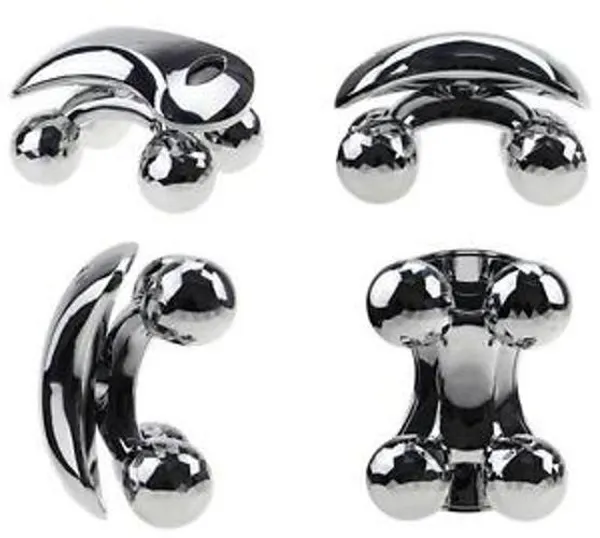 Nexttech_Chrome_Four_Ball_Manual_Body_Massager_-_Handheld_Roller_For_Back,_Neck_&_Full_Body_Relaxation,_Deep_Tissue_Massage_Tool
