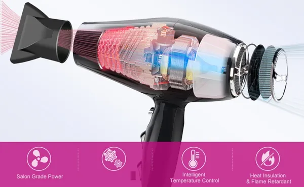 NextTech_Black_Hair_Dryer_with_Styling_Nozzles_-_Fast_Drying_Hot_&_Cold_Air_Blow_Dryer_with_Concentrator_Attachments_for_Home_&_Salon_Use