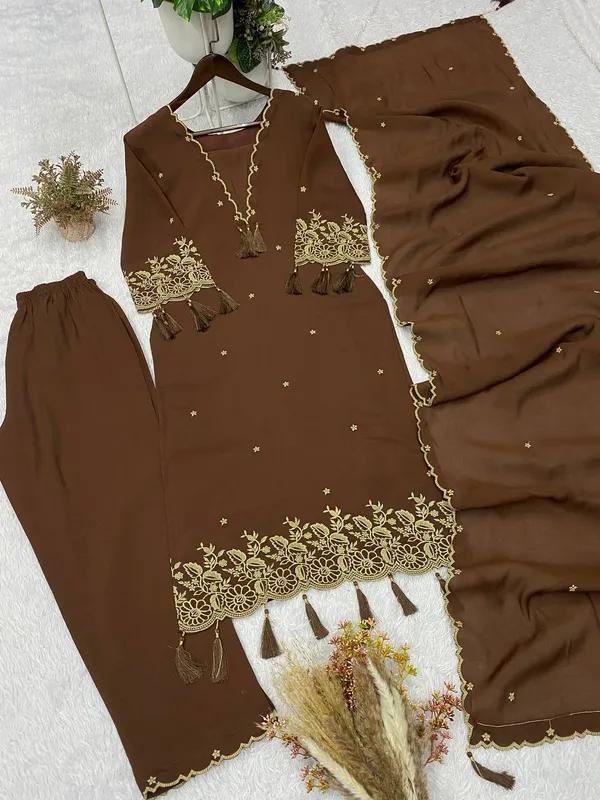 Brown_Embroidered_Kurta_Set_for_Women
