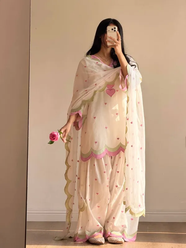 Cream_Printed_Kurta_Set_For_Women