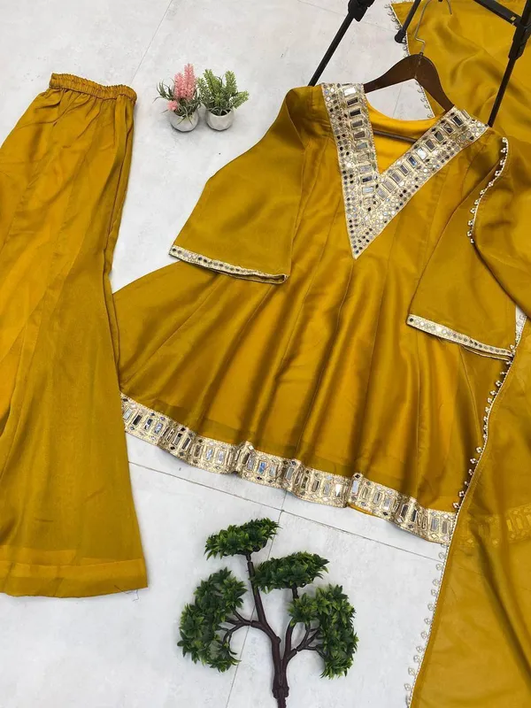 Mustard_Embellished_Anarkali_Suit_Set_for_Women