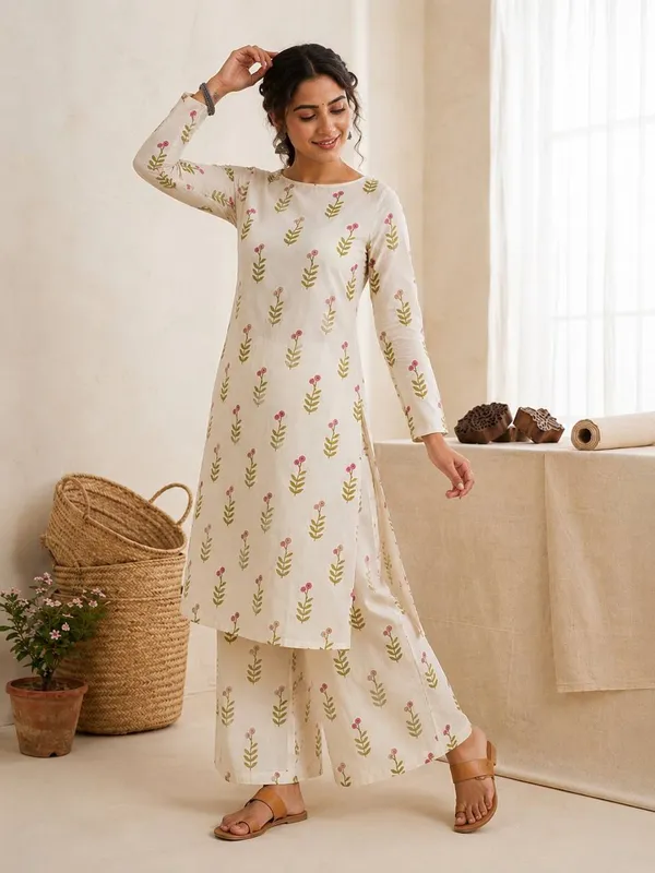 Cream_Floral_Print_Straight_Kurta_Palazzo_Set_for_Women